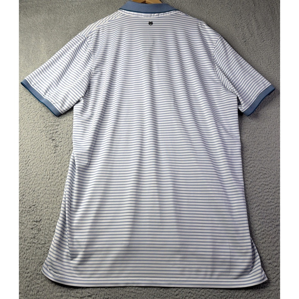 GREYSON Polo Shirt Mens Size XL White Blue Striped Golf GREYSON Polo Shirt - Picture 4 of 8